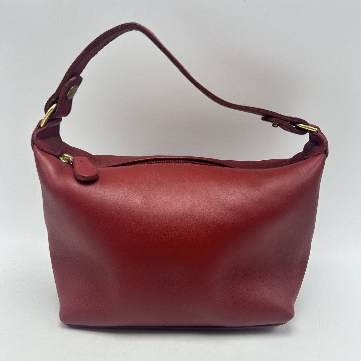 Vtg Coach Purse 6929 Mini Handbag Hobo Vanity Bag Red Leather