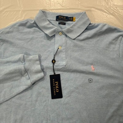 Polo Ralph Lauren Mesh Polo Shirt 2XL Long Sleeve Cotton Pre-shrunk Classic Fit