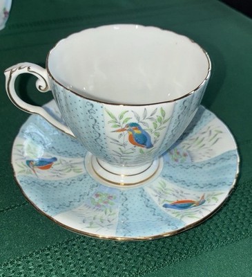 Royal Grafton Vintage-Kingfisher Teacup And Saucer- Blue