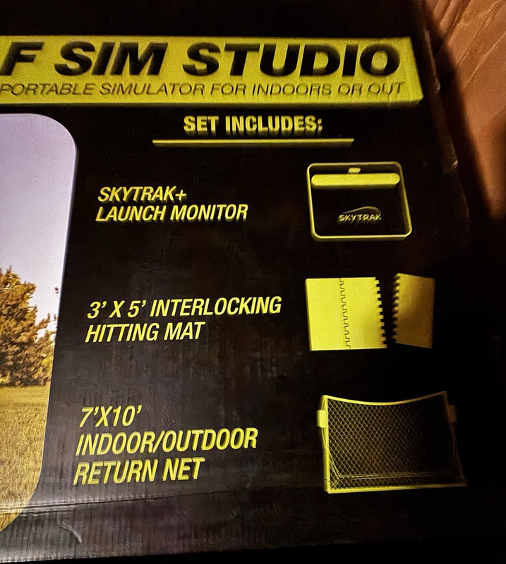 SkyTrak Golf Sim Studio Set Launch Monitor, 3'x5' Mat, 7'x10' Indoor/Outdoor Net