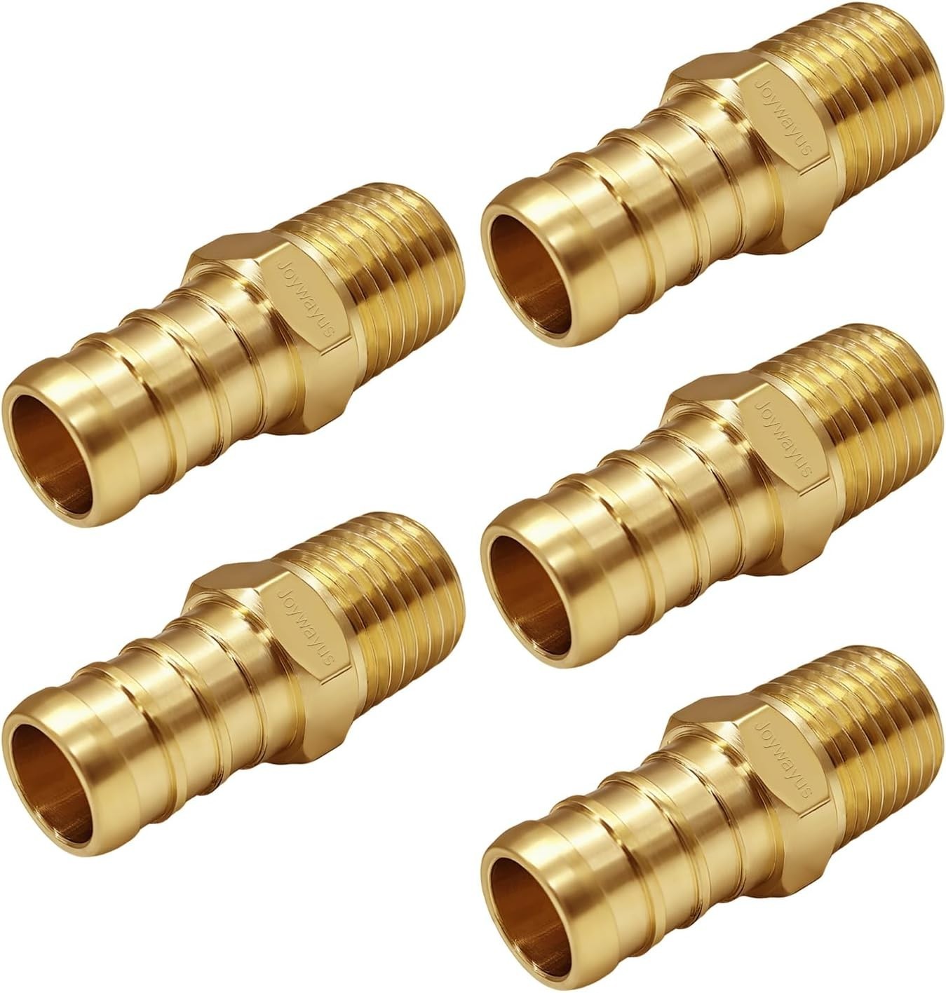 5Pack Brass PEX Pipe Fitting, 1/2" PEX x 1/4" NPT Male Adapter | Compatible with