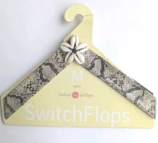 Switch Flops Med 7 8 Lindsay Phillips Interchangeable Straps PATTI Seashell 