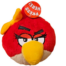 Angry Birds 5  Red Girl Bird with Bow Plush Commonwealth No Sound