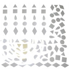 Squares Triangles Mirror Mosaic Tiles - Round, Teardrop Diamond Shapes - ...