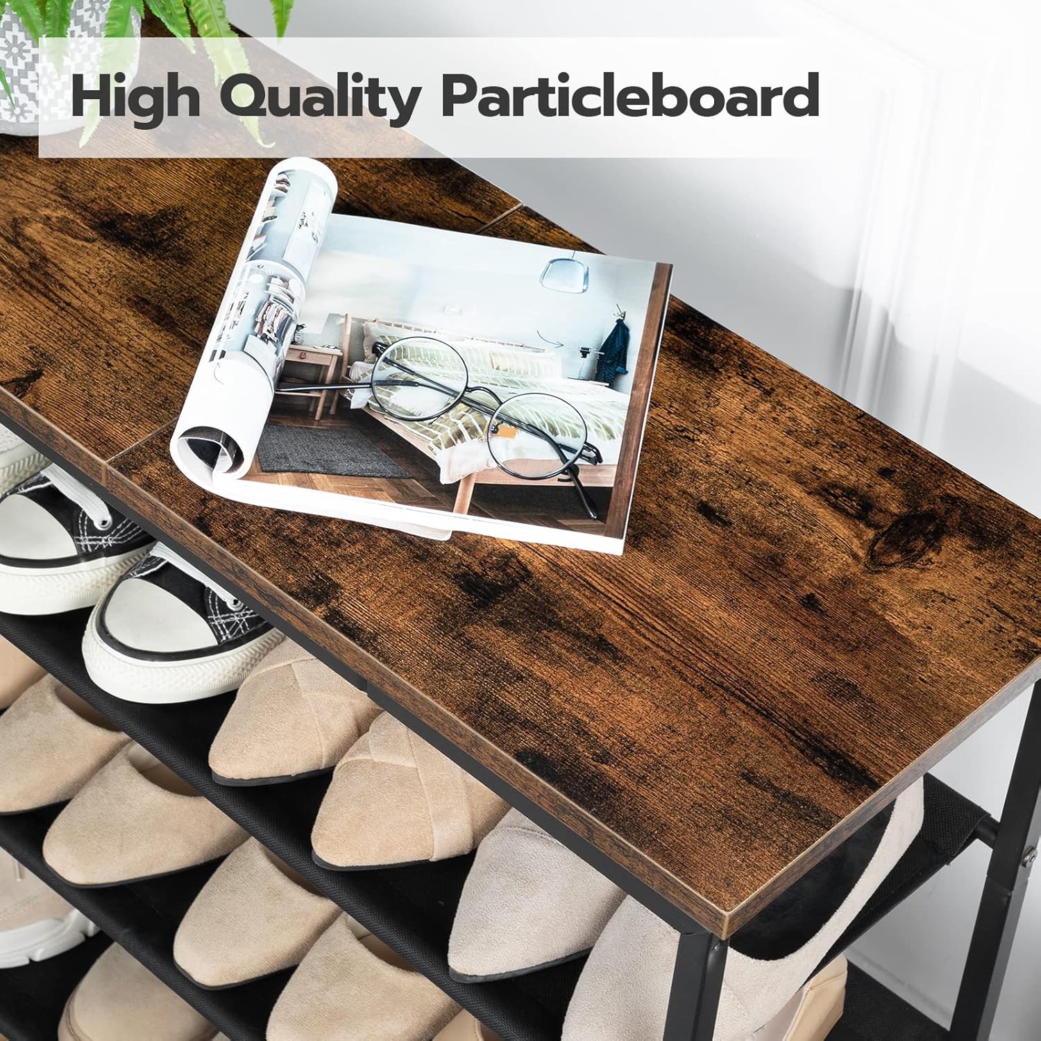 HOOBRO 4-Tier Shoe Rack Storage Shelf Bedside Organizer Stand Entryway Hallway