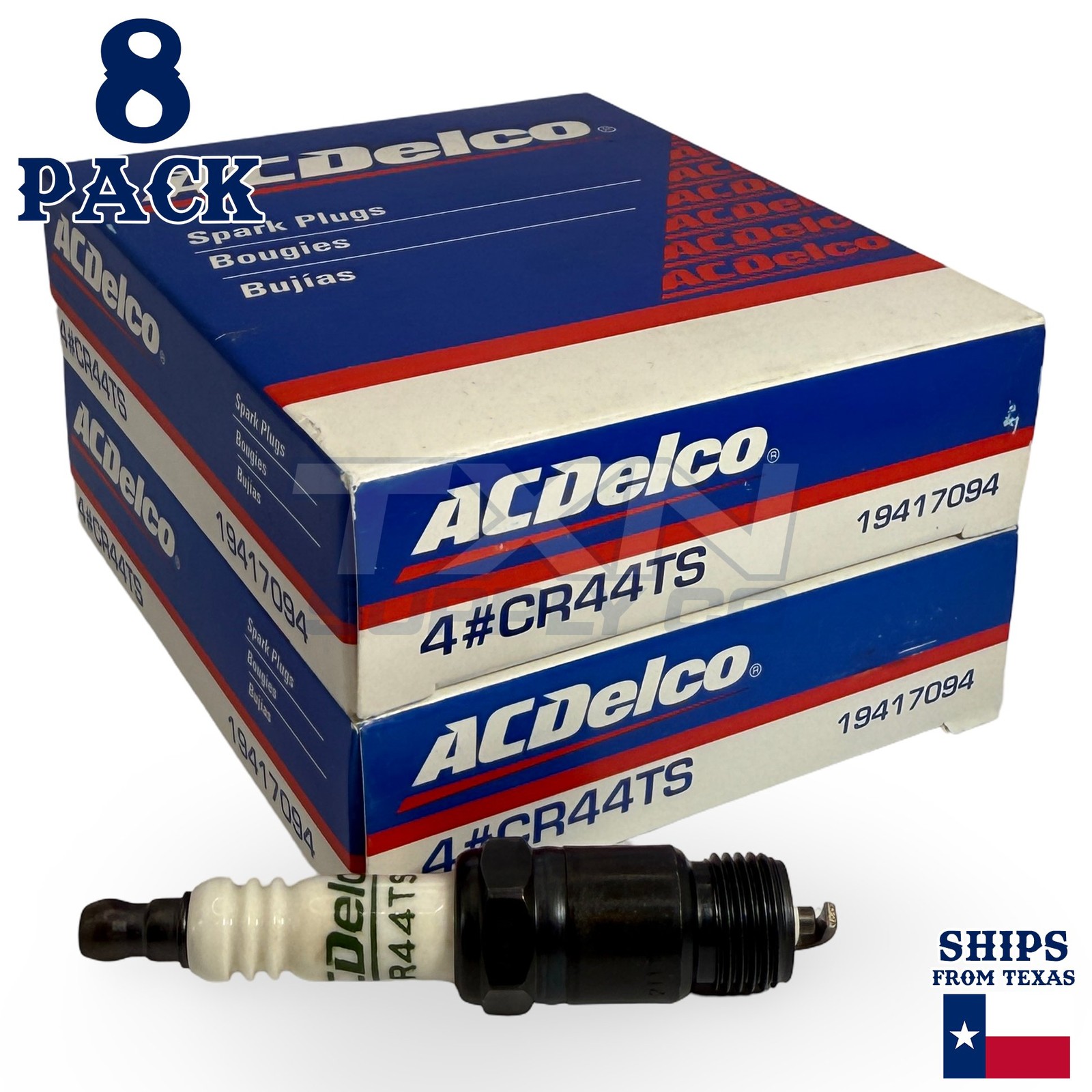 8 Pack Genuine GM ACDelco Spark Plugs CR44TS