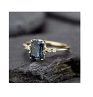 Art Deco 2.50 Ct Blue Emerald Sapphire Antique Vintage Ring 14K Yellow Gold FN