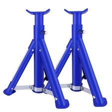 Pair of 3T Folding Heavy Duty Steel Fixed Base Axel Stands Lift Support Vehicle