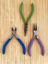 Set of 3 Jewelry Making Tools Wire Cutter Chain Nose Pliers Round Nose Pliers