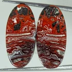 21.60Cts Natural Crazy Lace Agate Oval Pair Cabochon Loose Gemstone 11x24x4 mm