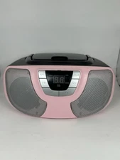 Sylvania SRCD243-B Portable CD Boombox – Pink – AM/FM Radio – Tested & Working