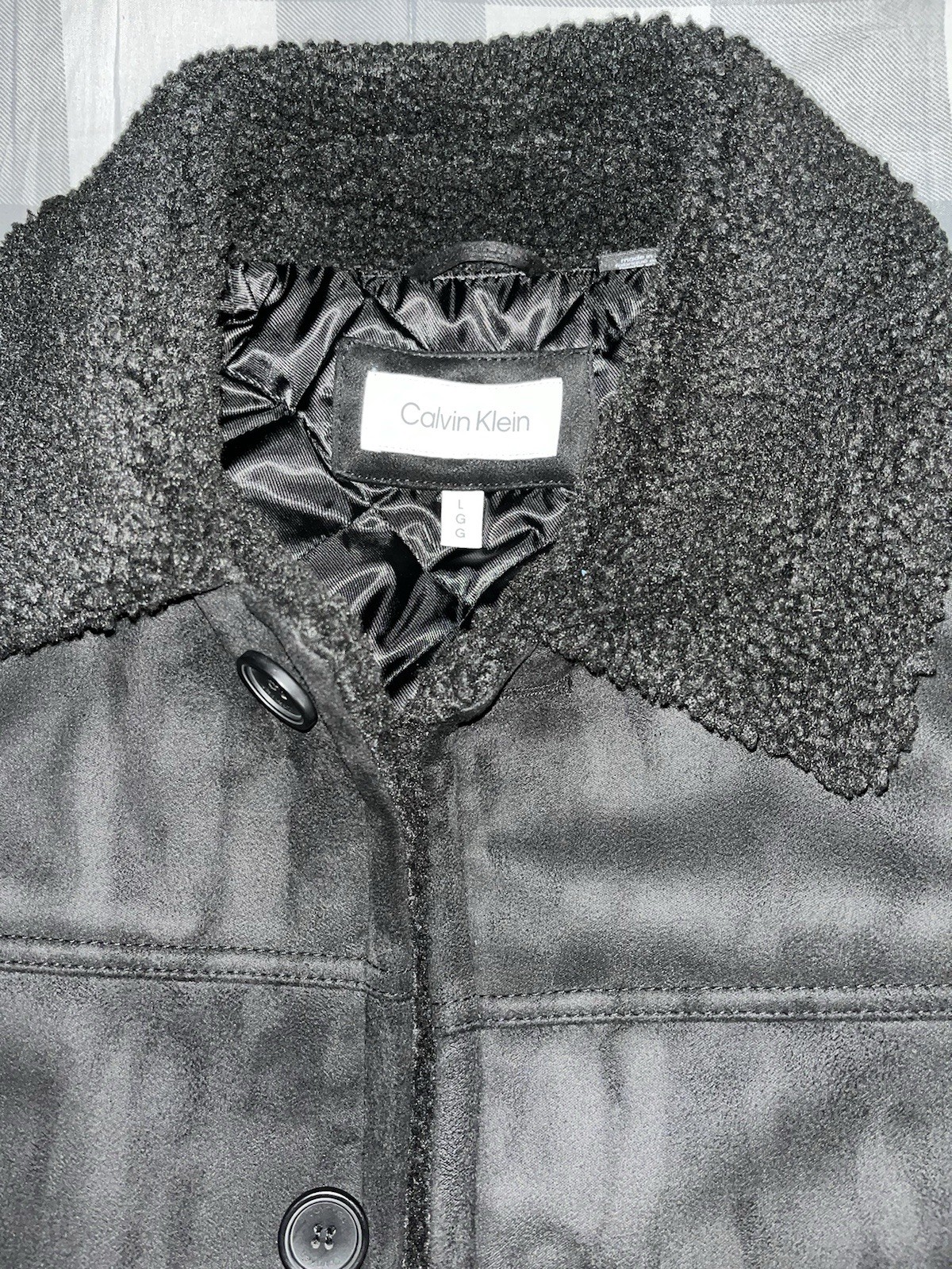 Calvin Klein Men’s Black Sherpa Lined Longline Jacket Size Large MSRP $295 NWT image 2