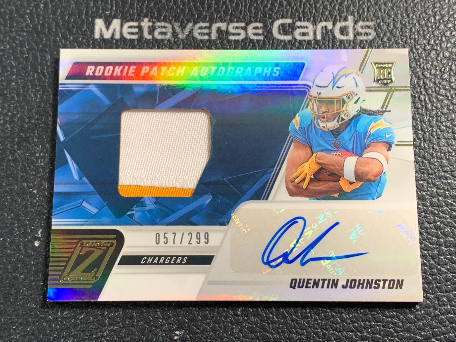 2023 Panini Zenith Rookie Patch Autograph #228 RC Quentin Johnston 057/299
