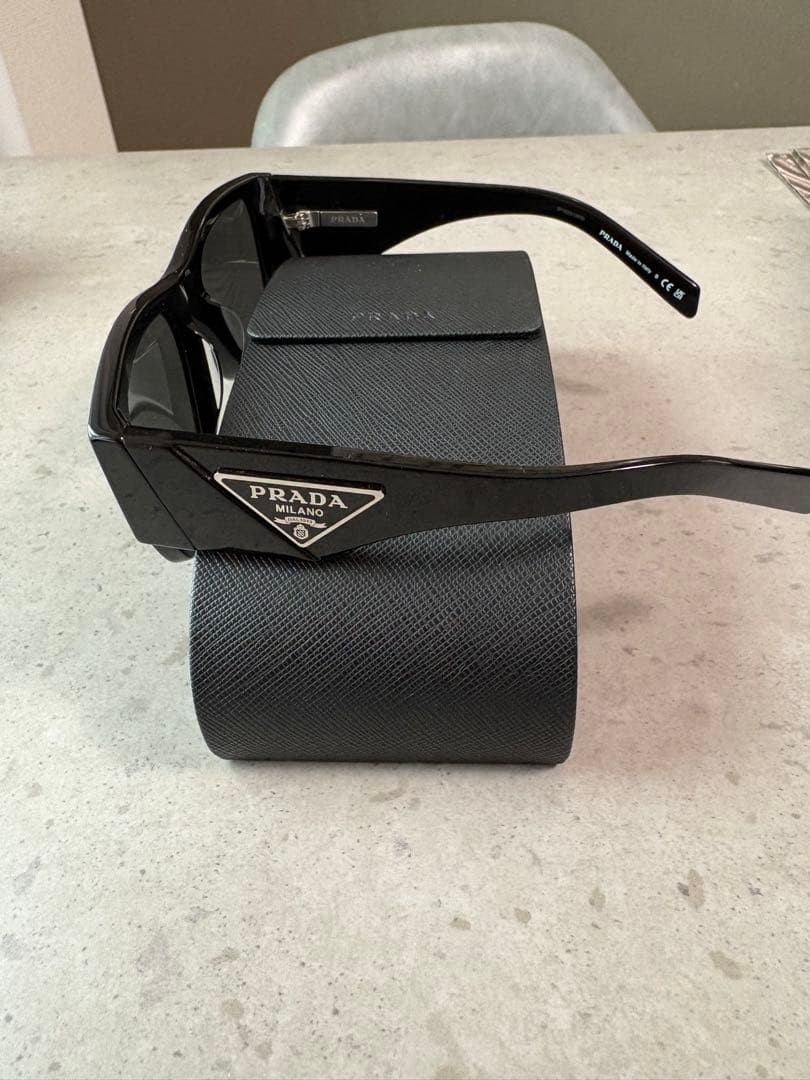 PRADA Square Frame Sunglasses Black Logo, Women's & Men's Used thumbnail 3