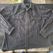 Grizzly Mountain Men's large gray Chamois Flannel GRAY Button Front Shirt