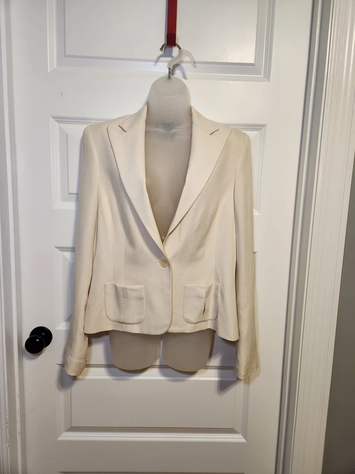 Блейзер Lauren Ralph Lauren 100% шелк слоновая кость размер 12 - Изображение 2 из 4