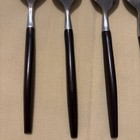 Vintage Ekco Eterna  Flatware 4 Pc Wood Look Handle Stainless Teaspoons — photo 5