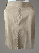 LAUREN RALPH LAUREN Women  s Tan Leather Buckle Straight Skirt Size 16