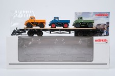 Märklin H0 46286 Flachwagen mit Ladung 3 Unimog DB