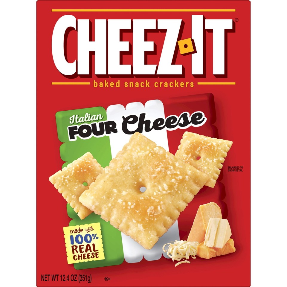 CheezIt Italian Four Cheese Thin Crackers (3 Pack), Baked Snacks, 12.4
