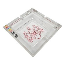 Pall Mall Aschenbecher 12,5 cm Glas Transparent Rot Zigaretten Werbung Neu