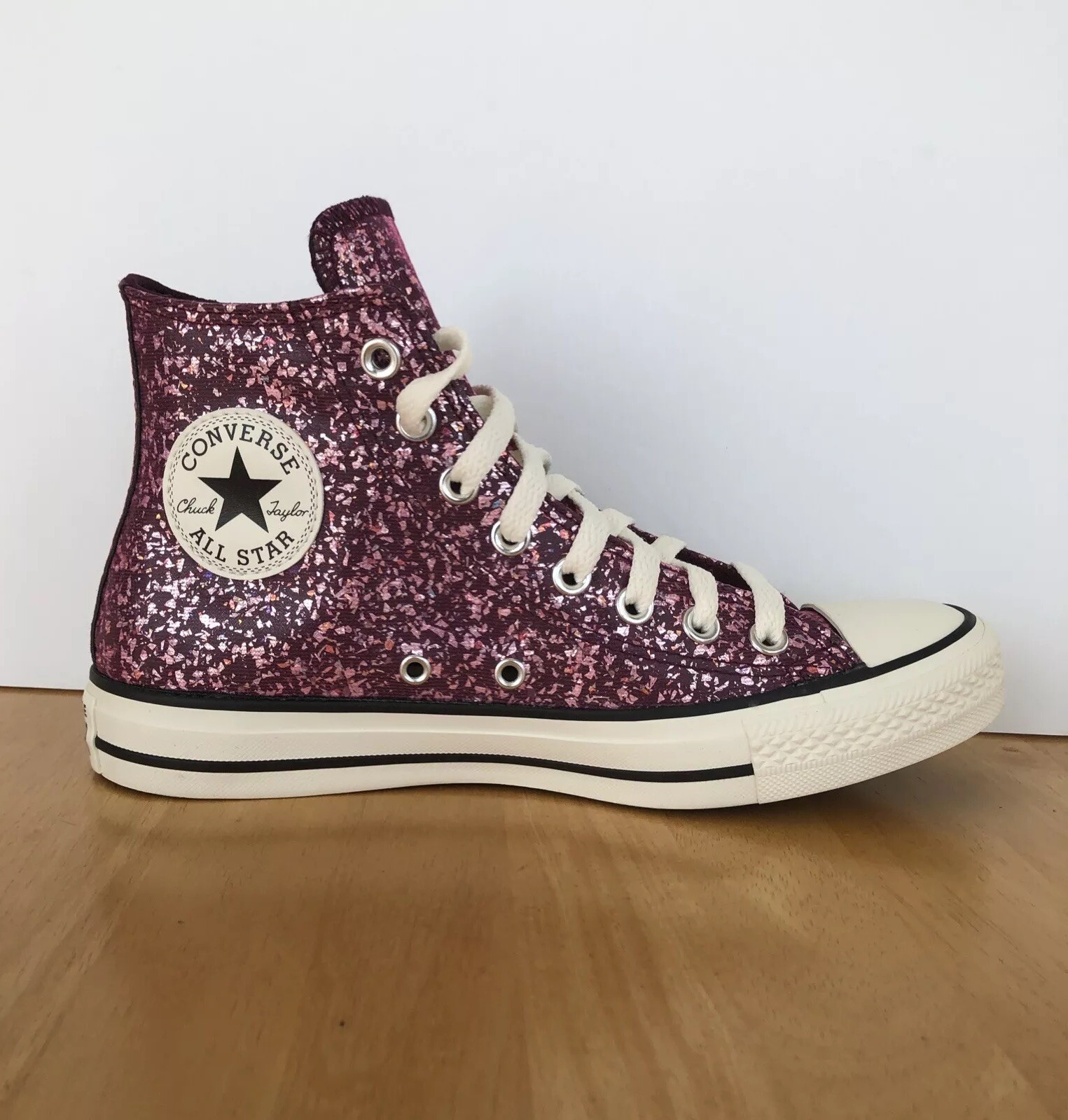 Converse Chuck Taylor All Star Purple Glitter Orchid Abyss Egret Black Sneakers New