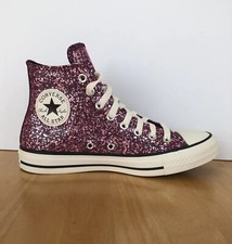 Converse Chuck Taylor All Star Purple Glitter Orchid Black Shoes Women 9.5 New