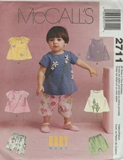 BABY'S TOPS & CAPRIS - Sz (S - XL) McCall's 2711