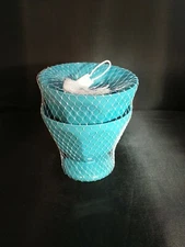 Ice Cream Bowls Set of 2, Teal,  Old Soda Fountain Style, Sturdy Plastic