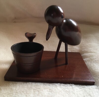 Wooden Cuban Bird Figurine Match Stick,Toothpick Holder