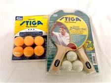 STIGA Master Series Classic 2 Player Ping Pong Paddles +STIGA 6 Orange Balls