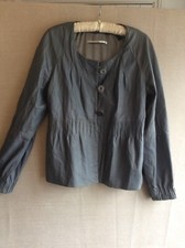 Truly By Part Two : Lovely Sz 40 = Uk 14 Soft Grey 100% Leather Pleated Jacket