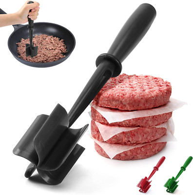 Premium Pampered Chef Mix Chop Meat Chopper Black Nylon Crumble Mixer Mashers