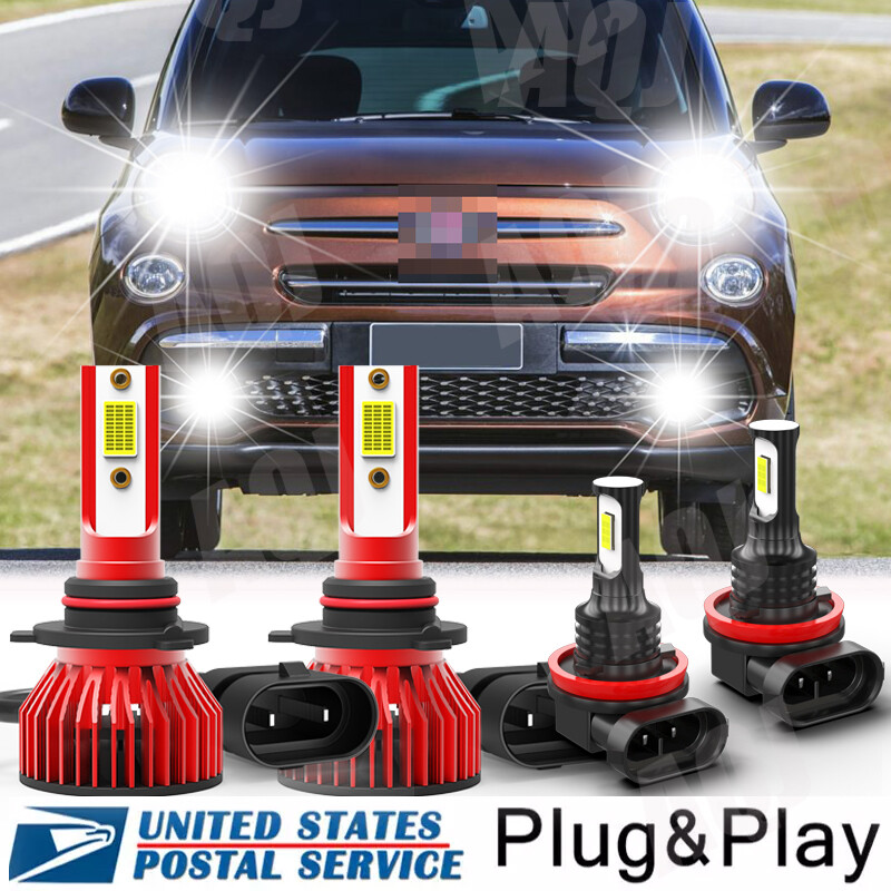 For 2014-2020 Fiat 500L 4-Door Pop 1.4L LED Headlights Bulbs Fog