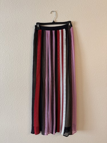 Missoni Multicolor Striped Patterned Crochet Knit Maxi Skirt