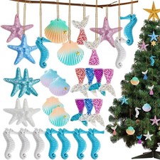 Jetec 24 Pcs Beach Ornaments Bulk Ocean Themed Resin Starfish Ornaments Coast...