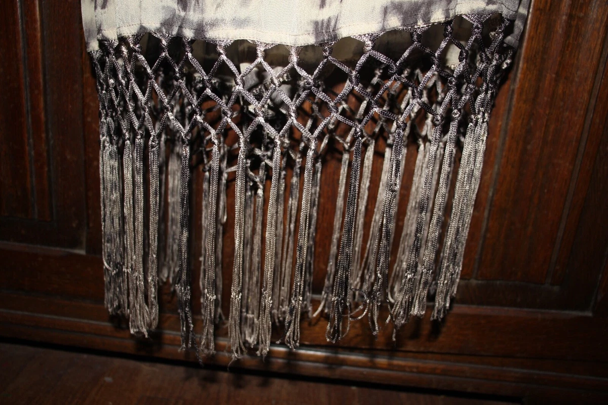 Chicos tie dye fringe maxi midi skirt S M brown tan boho hippy gypsy 0