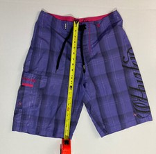 Hurley Board Shorts Mens Purple with pink accent Swim Trunk 32in waist