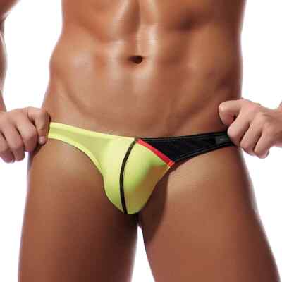 PRIVATE STRUCTURE G-String Desire Glaze 4-Way Stretch Mesh Thong Yellow 4025 115