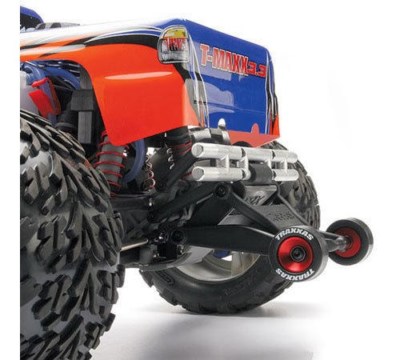Traxxas Red Aluminum Wheelie Bar Wheels & Rubber Tires for T-Maxx, Jato - 5186