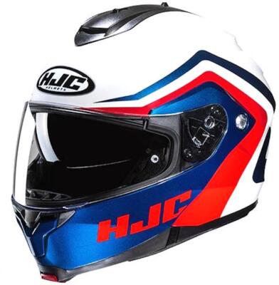 Modularer Helm HJC Modell C91N Nepos Weiß Blau Rot MC21 Größe S