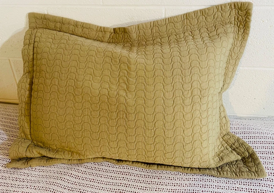 Callejón del pavo real de lujo verde algodón egipcio texturizado acolchado farsa estándar. 1 pieza Foto 4 de 4