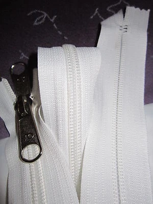 MARKENLOS Ca : 10 mm Unteilbaren Kunststoff Reißverschluß 100 cm Weiß ( K W 100