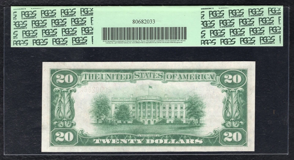 1929 $20 THE FIRST NB OF ST. IGNACE,MI NATIONAL CURRENCY CH.#3886 PCGS UNC-63PPQ - Image 2 of 2