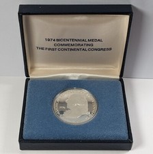 1974 Bicentennial Silver Proof Medal John Adams & the First Continental Congress