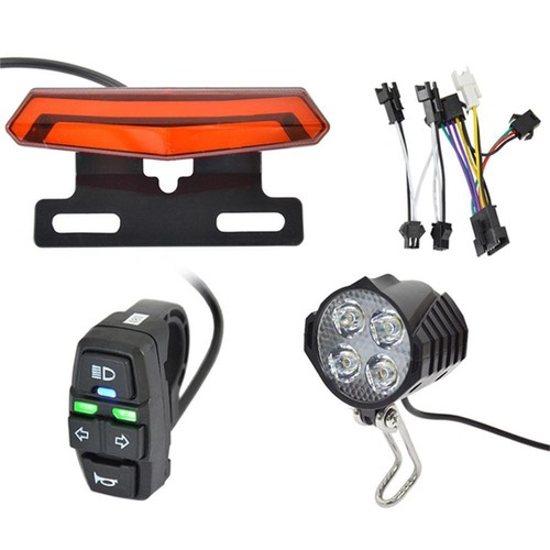 4 in 1 E-Bike LED Headlight & Tail Light 24V-48V Horn Turn Signal Switch Parts - Picture 2 of 25