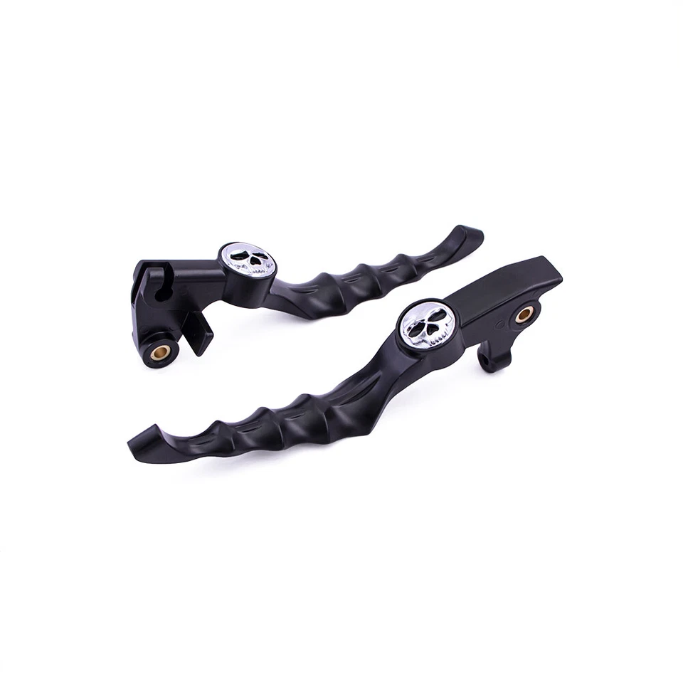 Пара хромированных рычагов сцепления тормоза черепа для Yamaha V-Star 650 1100 на заказ 1999-2009 - Изображение 4 из 4
