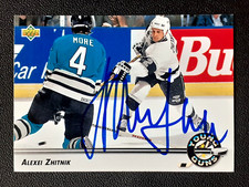 ALEXEI ZHITNIK YOUNG GUNS AUTHENTIC AUTOGRAPH 1992-93 UPPER DECK NO 566    91604