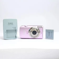 Canon IXY 10S PowerShot IS Digital Camera Pink Tested English w/ Battery charger