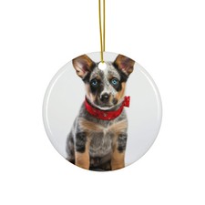 Australian Cattle Dog Puppy - Ceramic Christmas Ornament - Printed in USA